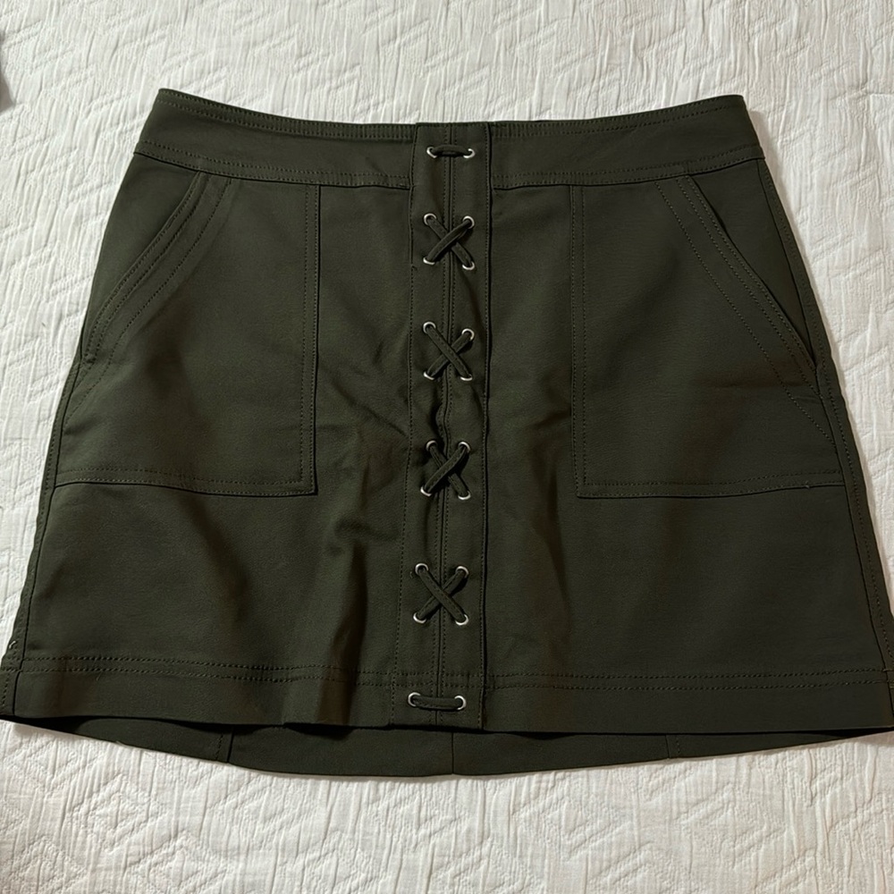 Green Zip Up Skirt